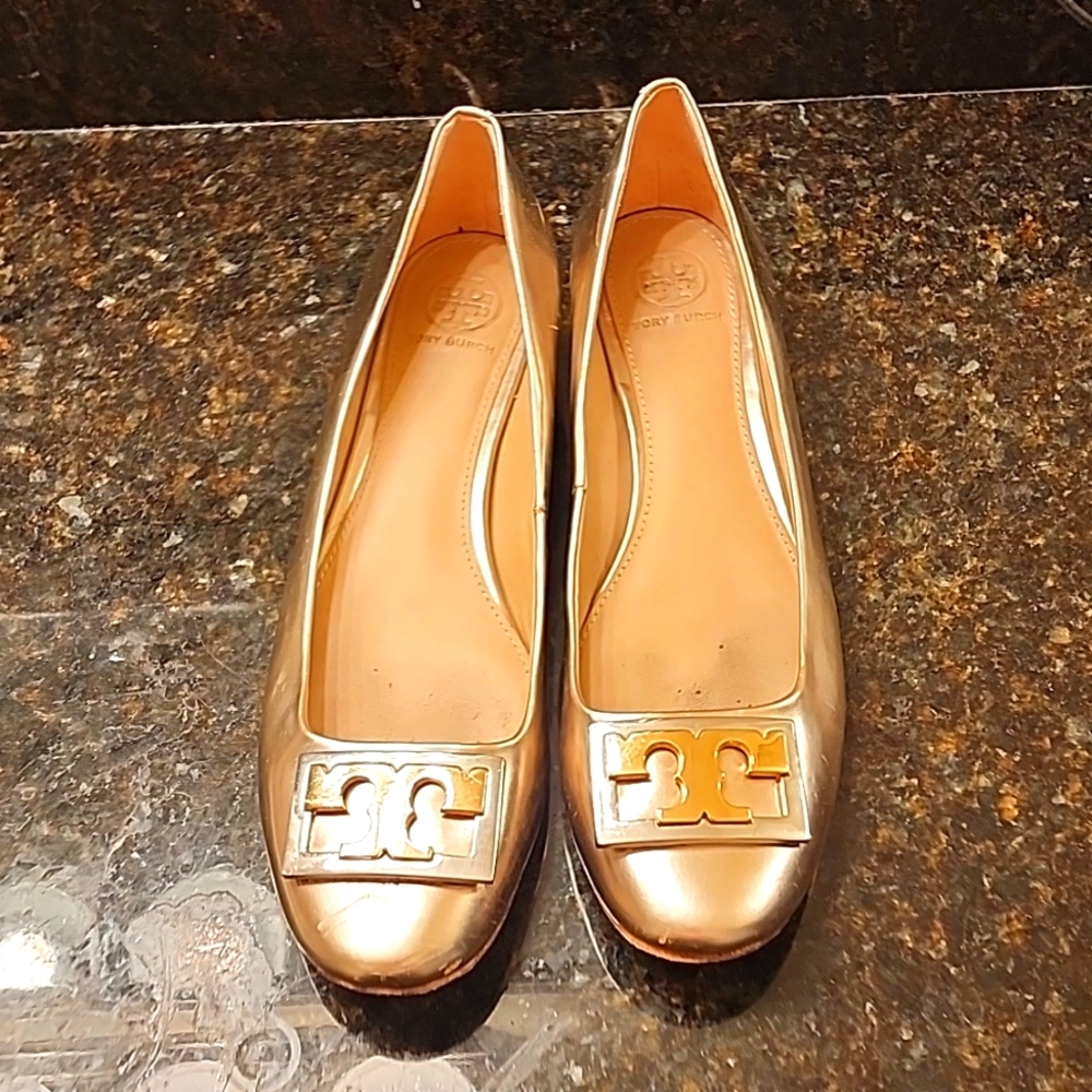 Tory Burch Gold Slip Ons